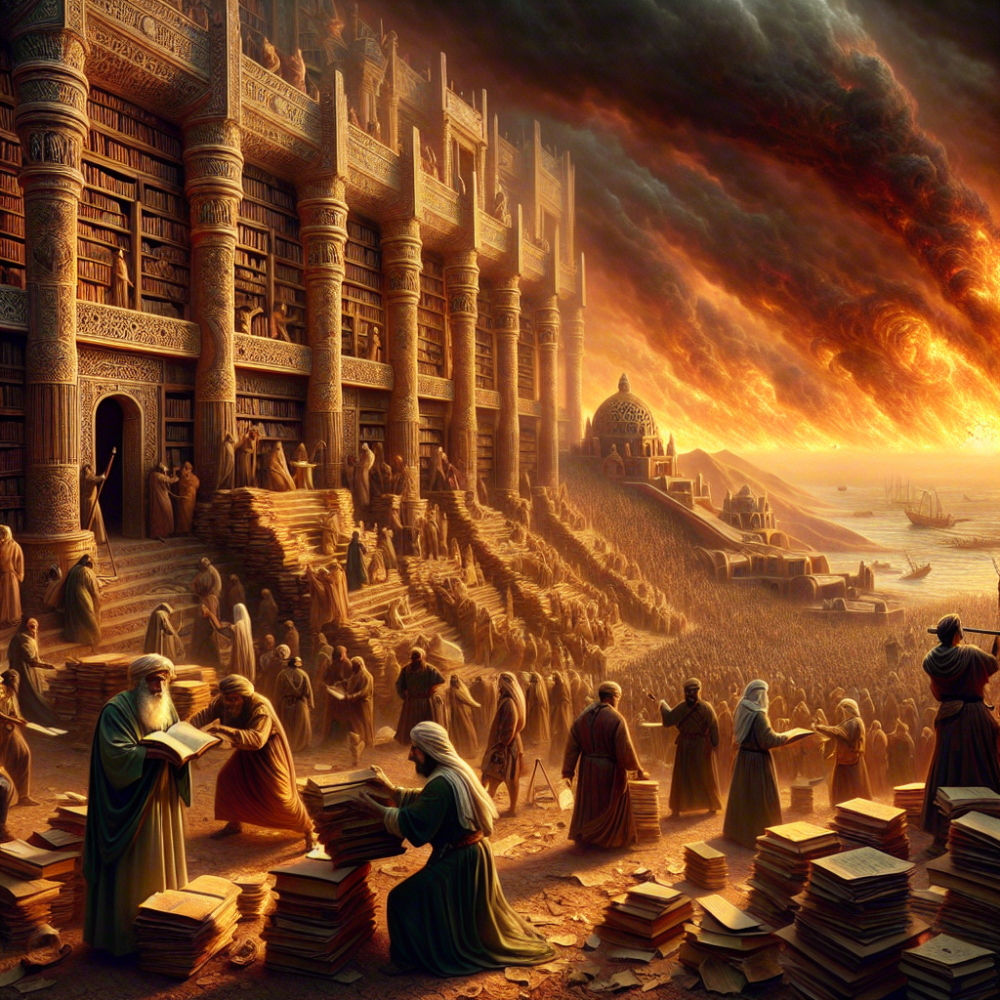 roman library destruction preservation